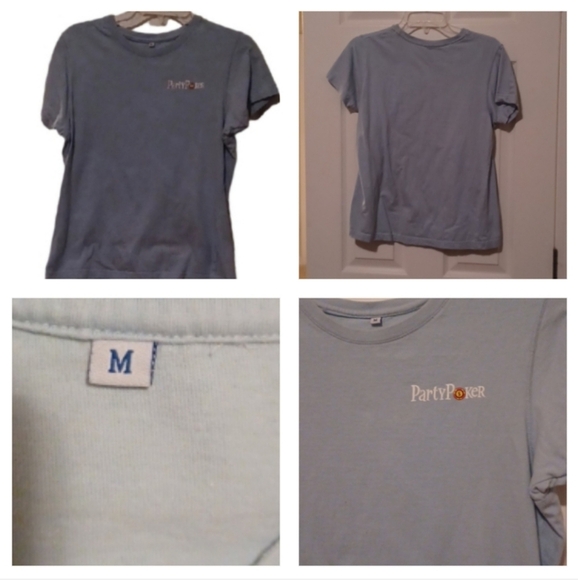💙🌺 Blue T-Shirt PartyPoker - Picture 1 of 11